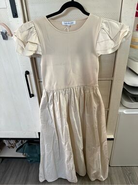 Soft the Label Cream Ruffle-Sleeve Maxi Dress
